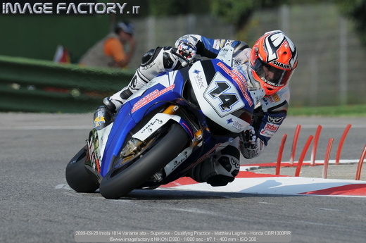 2009-09-26 Imola 1014 Variante alta - Superbike - Qualifyng Practice - Matthieu Lagrive - Honda CBR1000RR